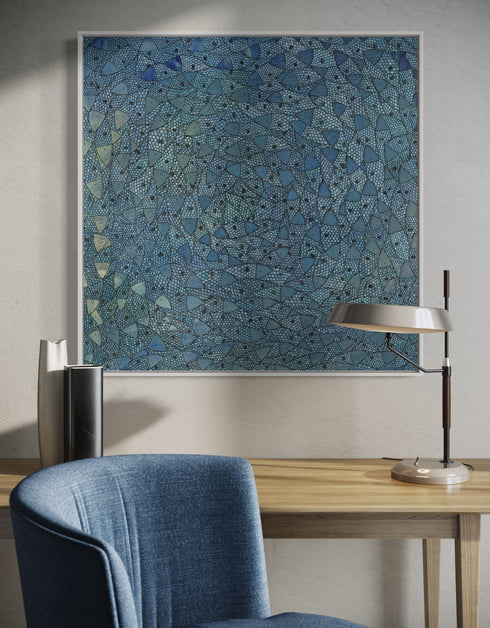 Blue Sardines | Framed Giclee Print on Canvas